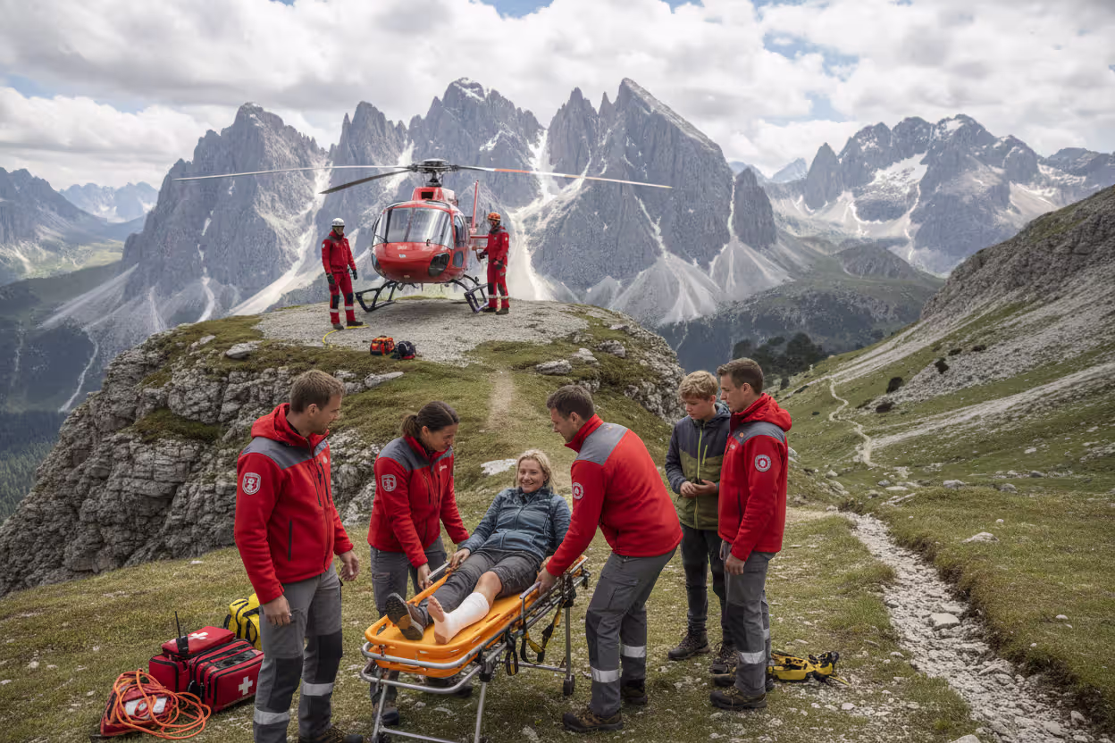 Emergency assistance for travelers in a remote outdoor location