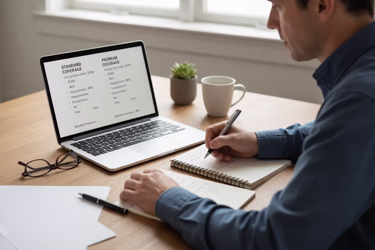 Traveler comparing standard trip cancellation insurance and cancel for any reason coverage