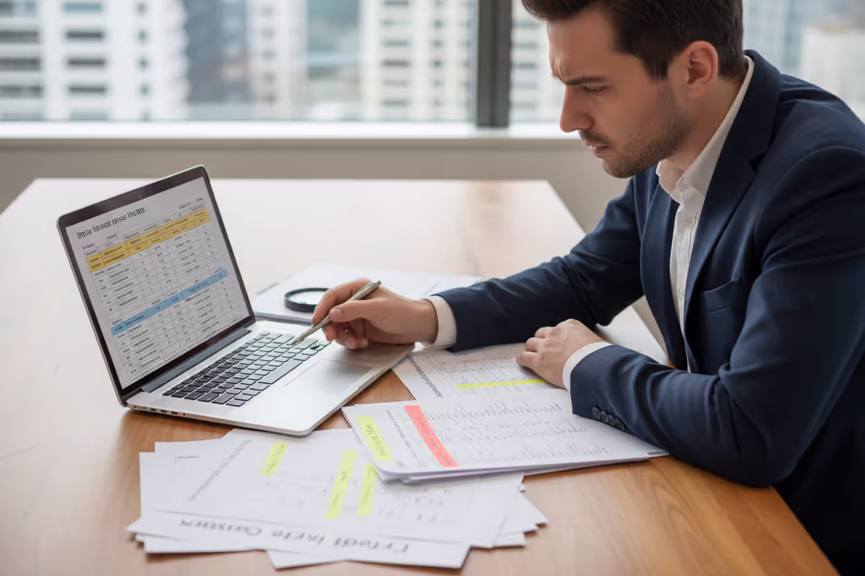 Traveler comparing different travel insurance policies and coverage details