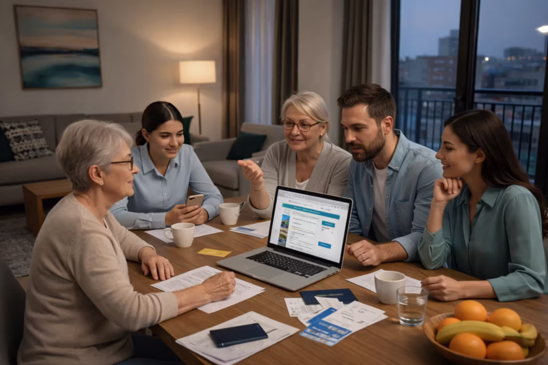 Family planning an expensive international trip at home